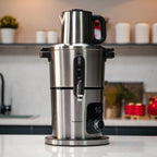 Kochmaster Samowar, Edelstahl, Warmhaltefunktion, 4.0 + 1.0 Liters, Temperaturregelung Teekocher