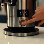 Kochmaster Glas Samowar, 4,5 - 1,1 Liter, Edelstahl, 2000W, Temperaturrregellung Teakocher