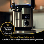 Kochmaster Glas Samowar, 4,5 - 1,1 Liter, Edelstahl, 2000W, Temperaturrregellung Teakocher